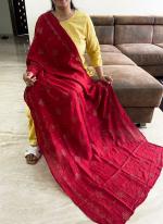 Chanderi Red Traditional Wear Sequins Work Dupatta